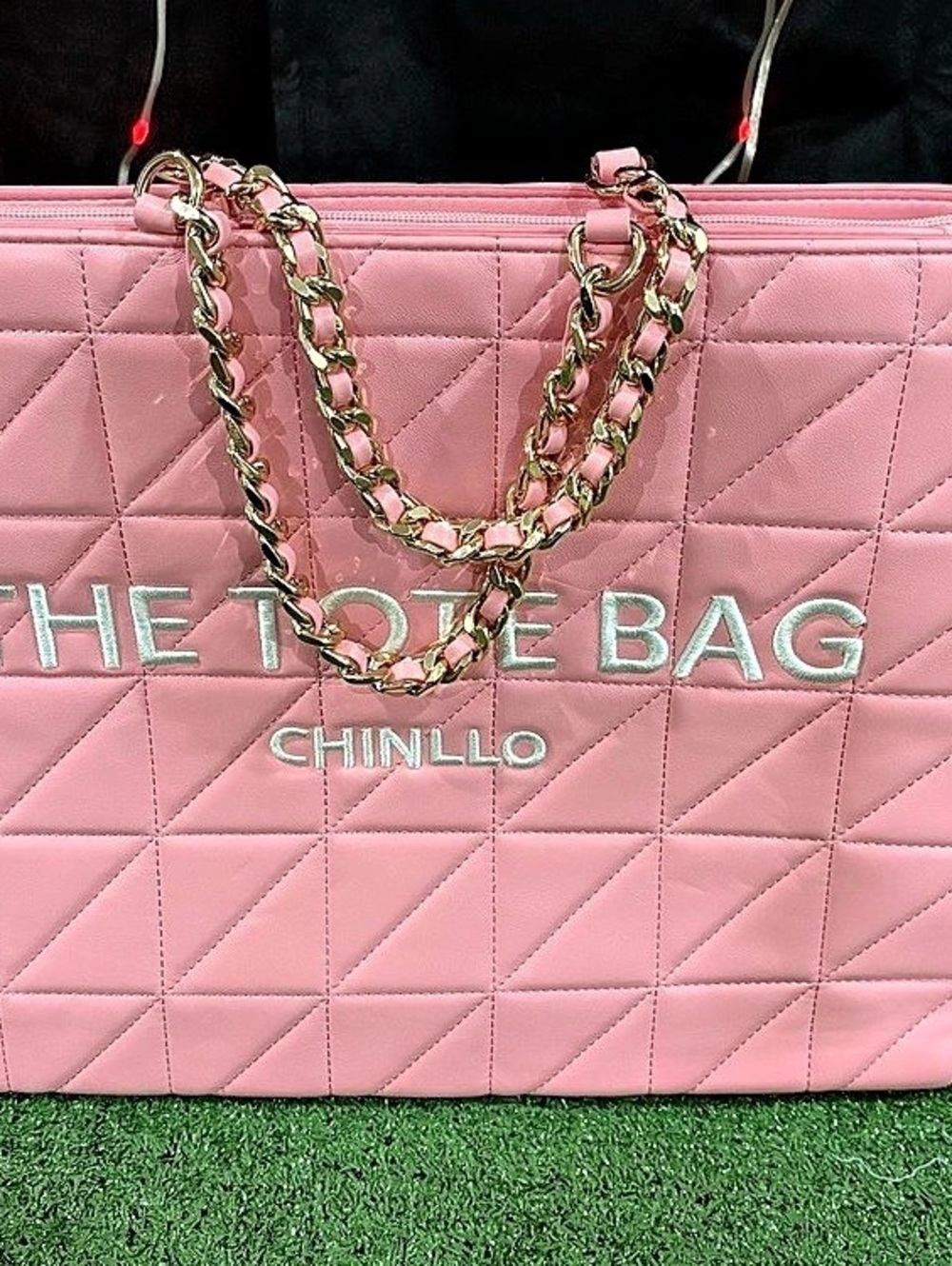 CHINLLO The Tote Bag Quilted Pink Shoulder Bag Like New